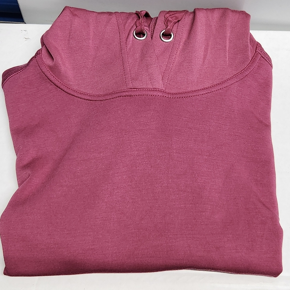 Womens Maroon Apana Lightweight Hoodie Sweatshirt Large Yoga Fitness Soft - Picture 10 of 11